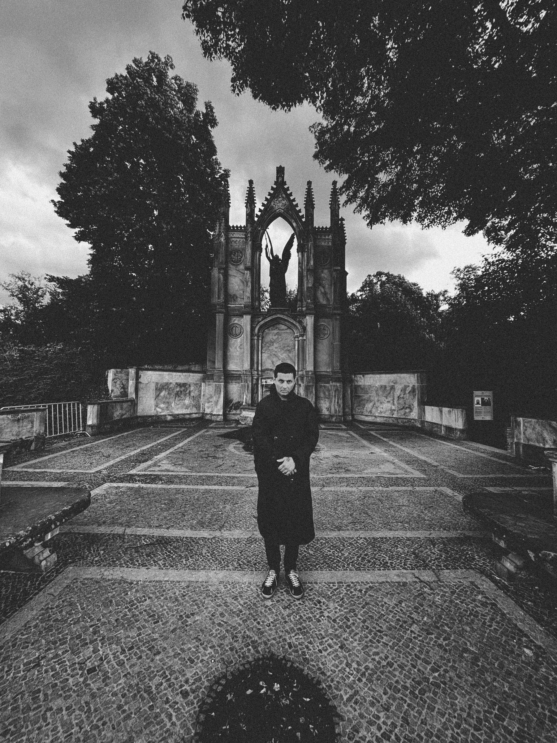 Alexey Volkov at a gothic arch